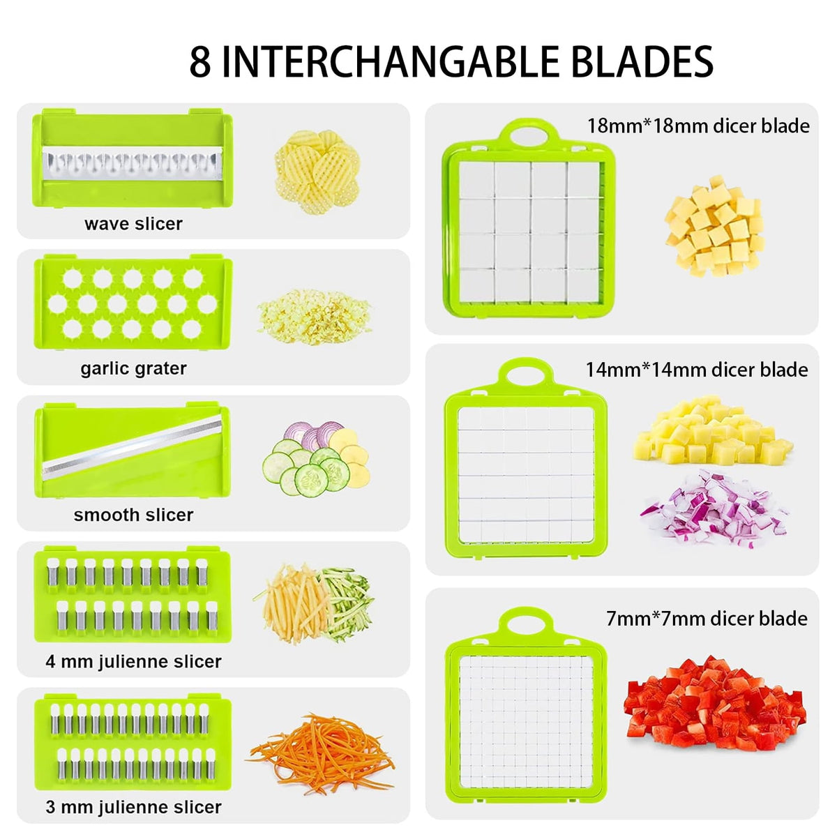 PHANCIR 17-in-1 Vegetable Chopper with Container