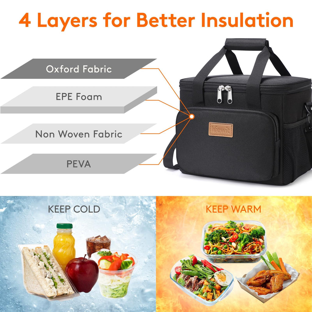 PHANCIR Double-Decker Insulated Lunch Bag