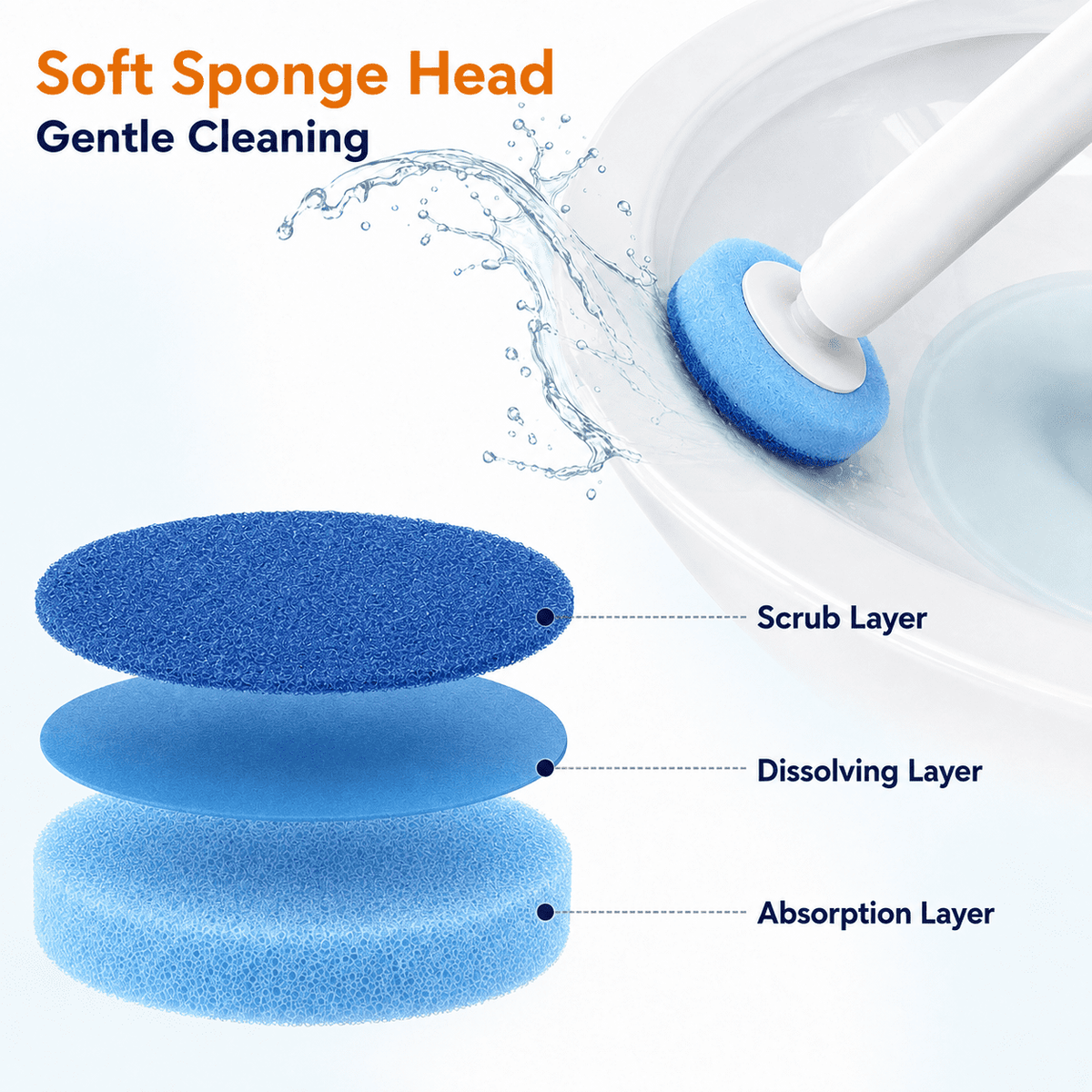 64-Pack Disposable Toilet Brush Refills with Preloaded Cleaner