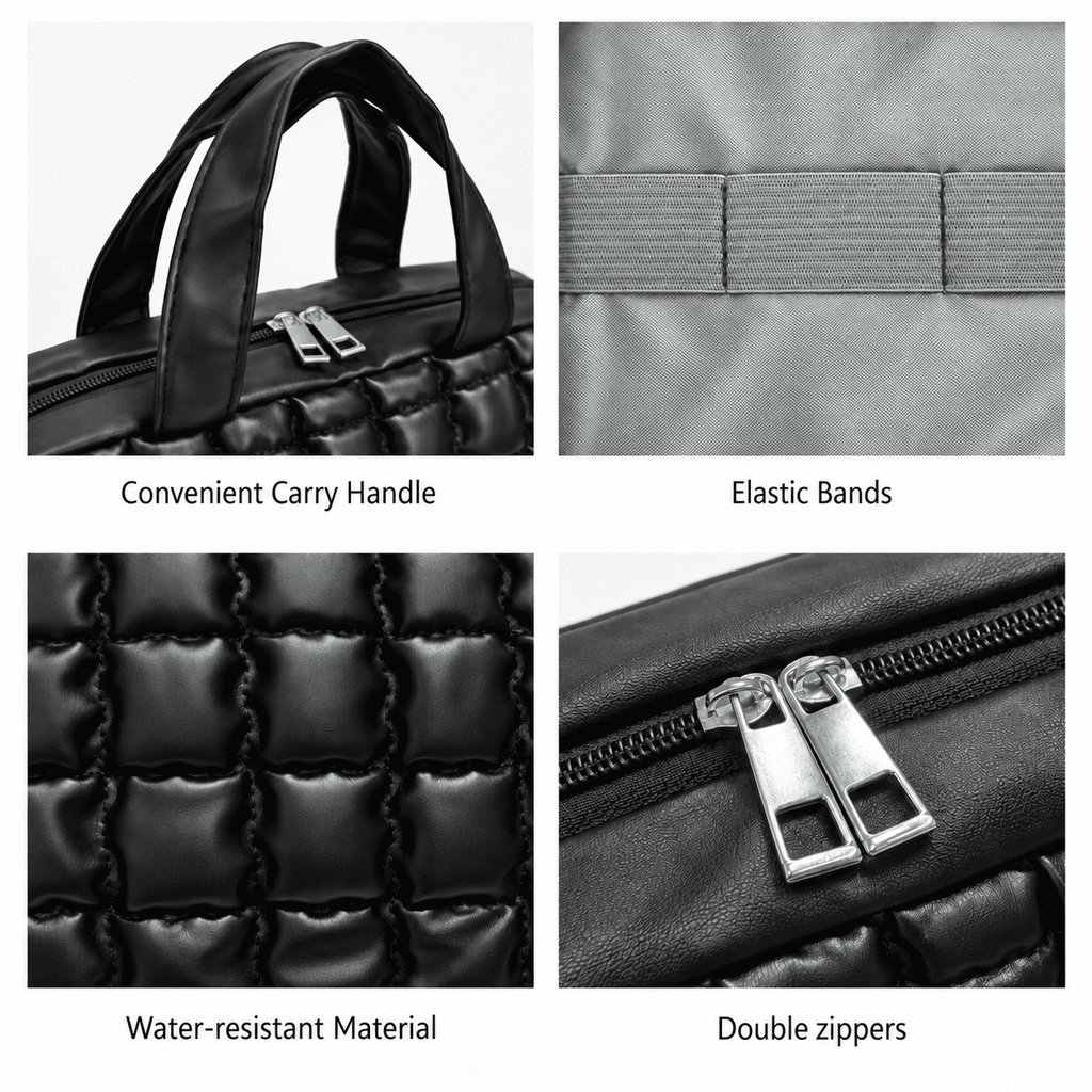 Water-Resistant Hanging Travel Toiletry Bag with Hook