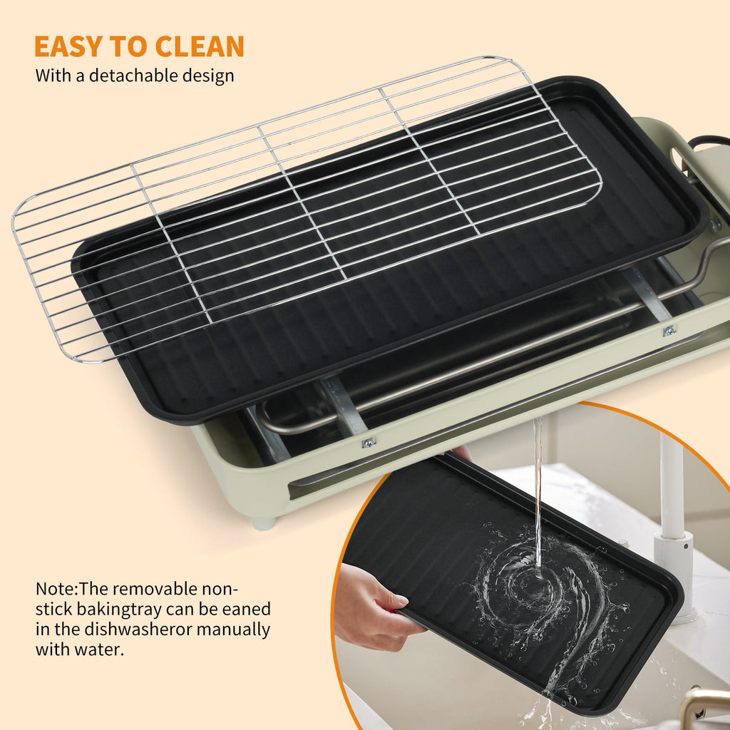 1500W Electric Indoor Grill and Griddle with Temperature Control