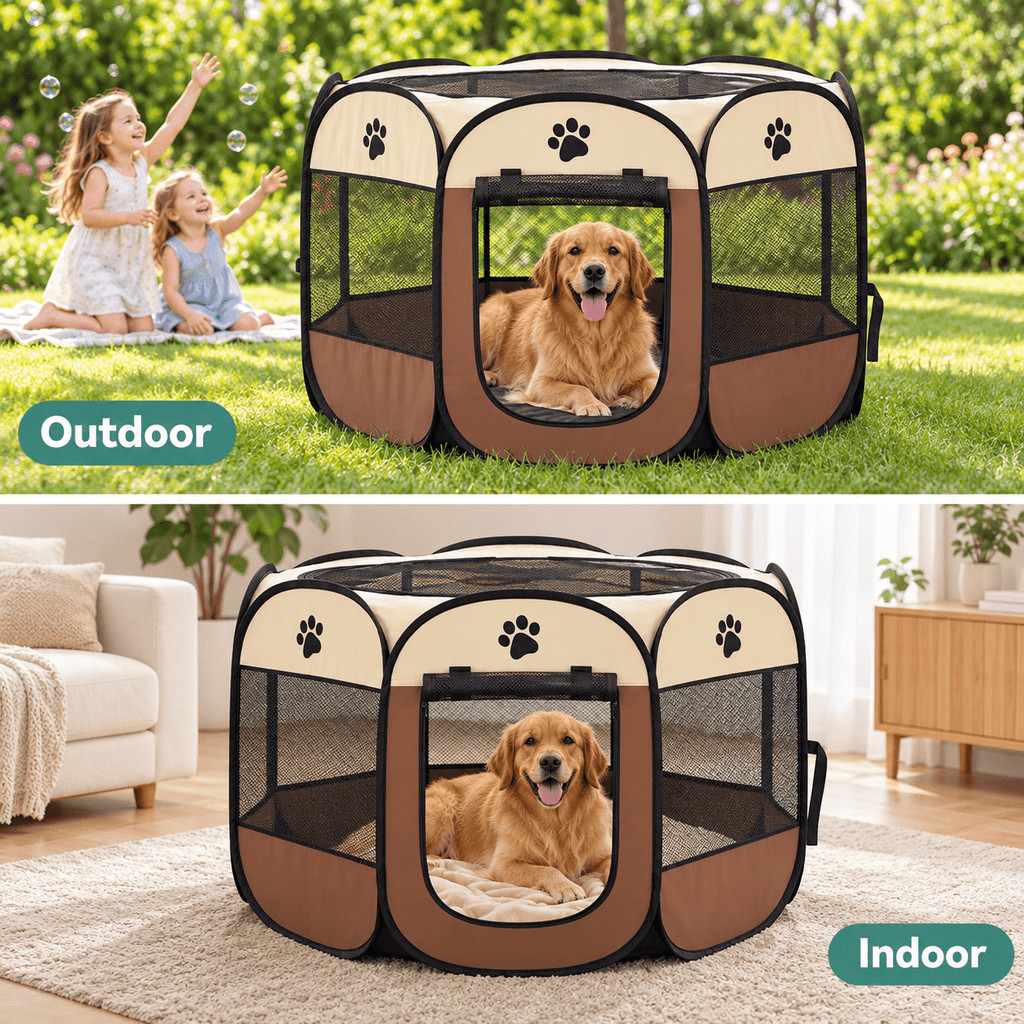 PHANCIR Foldable Octagon Pet Playpen