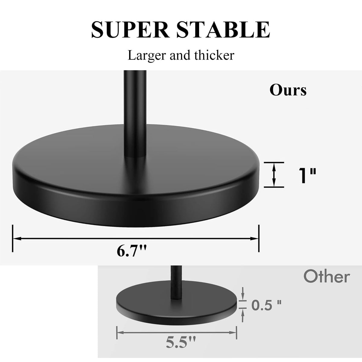 PHANCIR Freestanding Toilet Paper Holder with Storage Shelf, Black