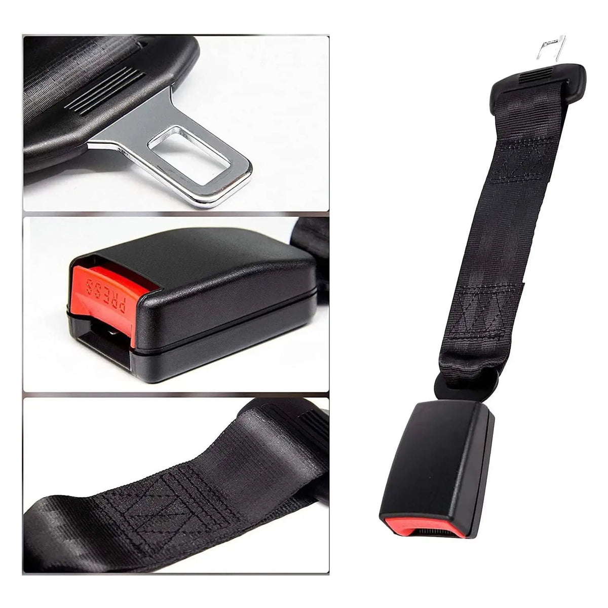 PHANCIR 2-Pack 10.2" Car Seat Belt Extenders, 7/8" Tongue