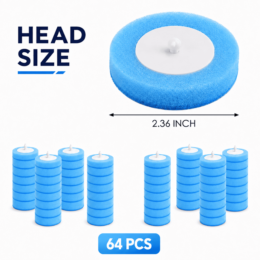 64-Pack Disposable Toilet Brush Refills with Preloaded Cleaner