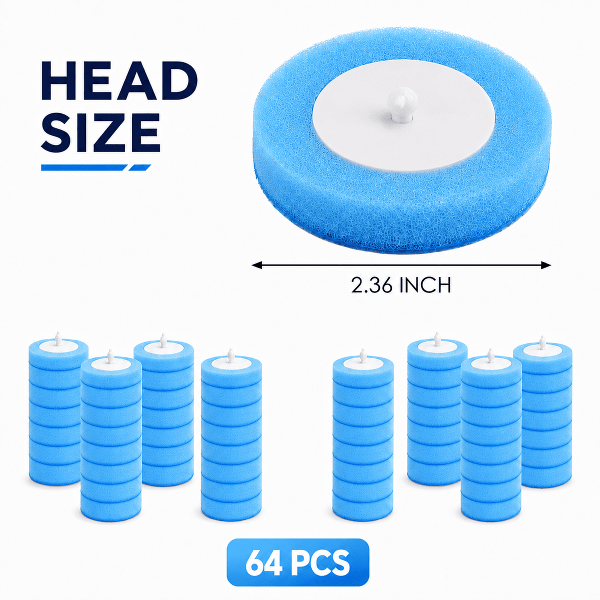 64-Pack Disposable Toilet Brush Refills with Preloaded Cleaner