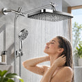 12" Rain Shower Head Combo, High Pressure Rainfall & 6 Spray Handheld Shower Head