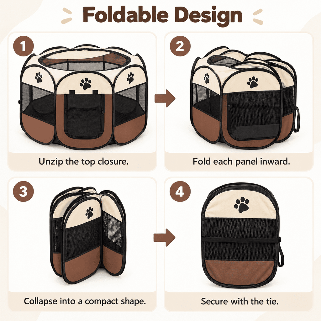 PHANCIR Foldable Octagon Pet Playpen