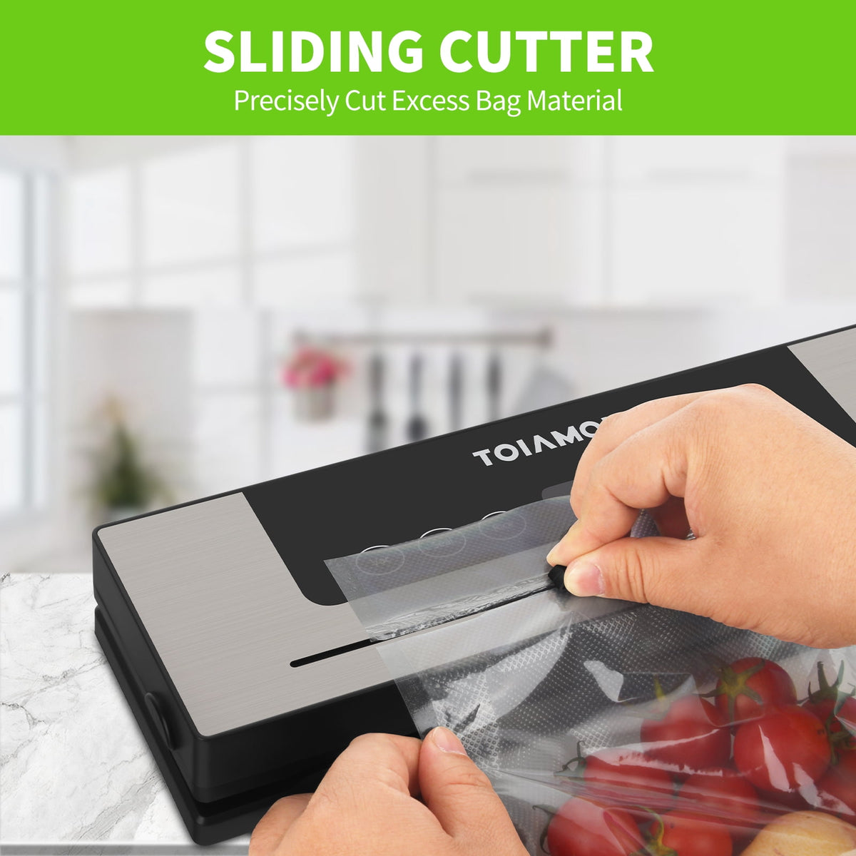 Wet and Dry Vacuum Sealer with Built-In Cutter and 10 Bags