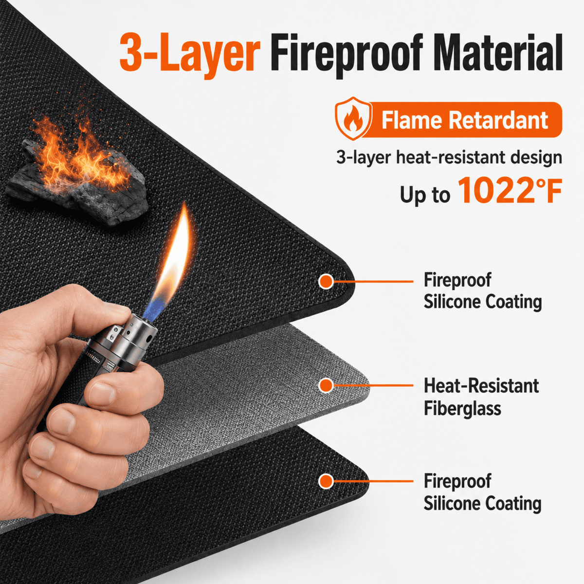 60 x 36 Inch Under Grill Mat with Weighted Corners and Storage Bag
