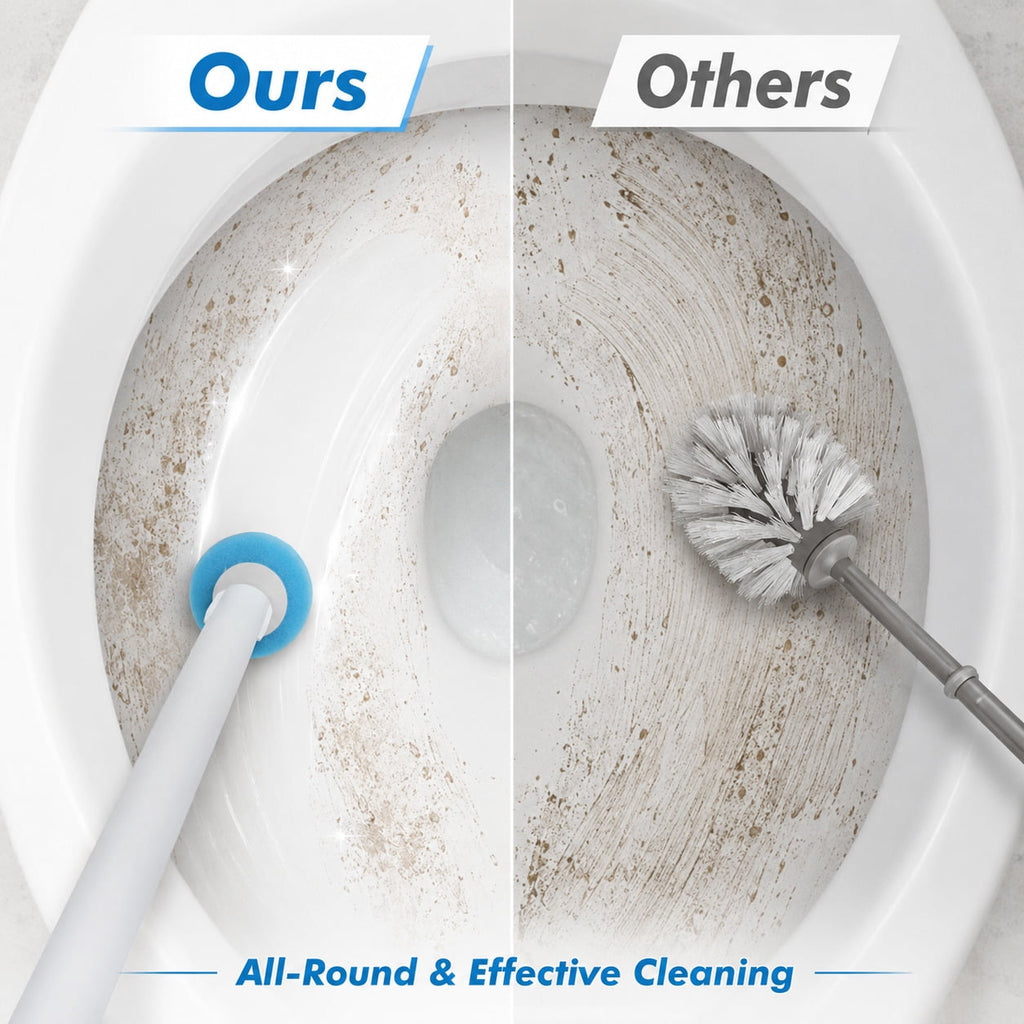 Disposable Toilet Brush and Holder Set with 64 Cleaning Refills