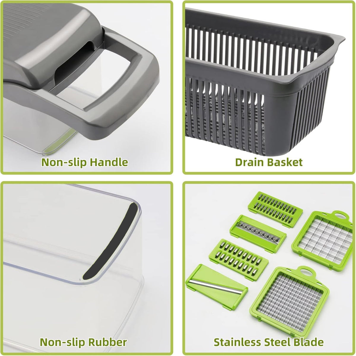 PHANCIR 17-in-1 Vegetable Chopper with Container