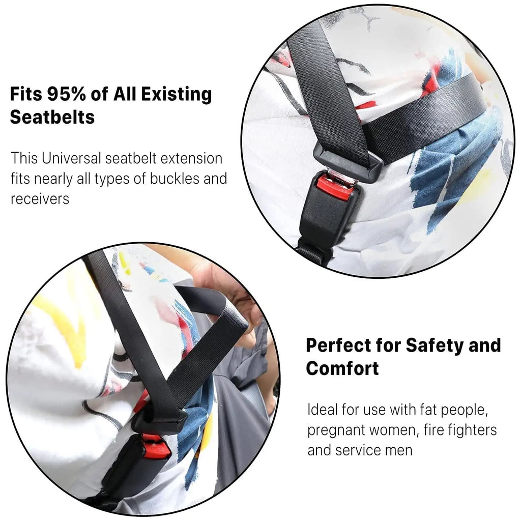 PHANCIR 2-Pack 10.2" Car Seat Belt Extenders, 7/8" Tongue