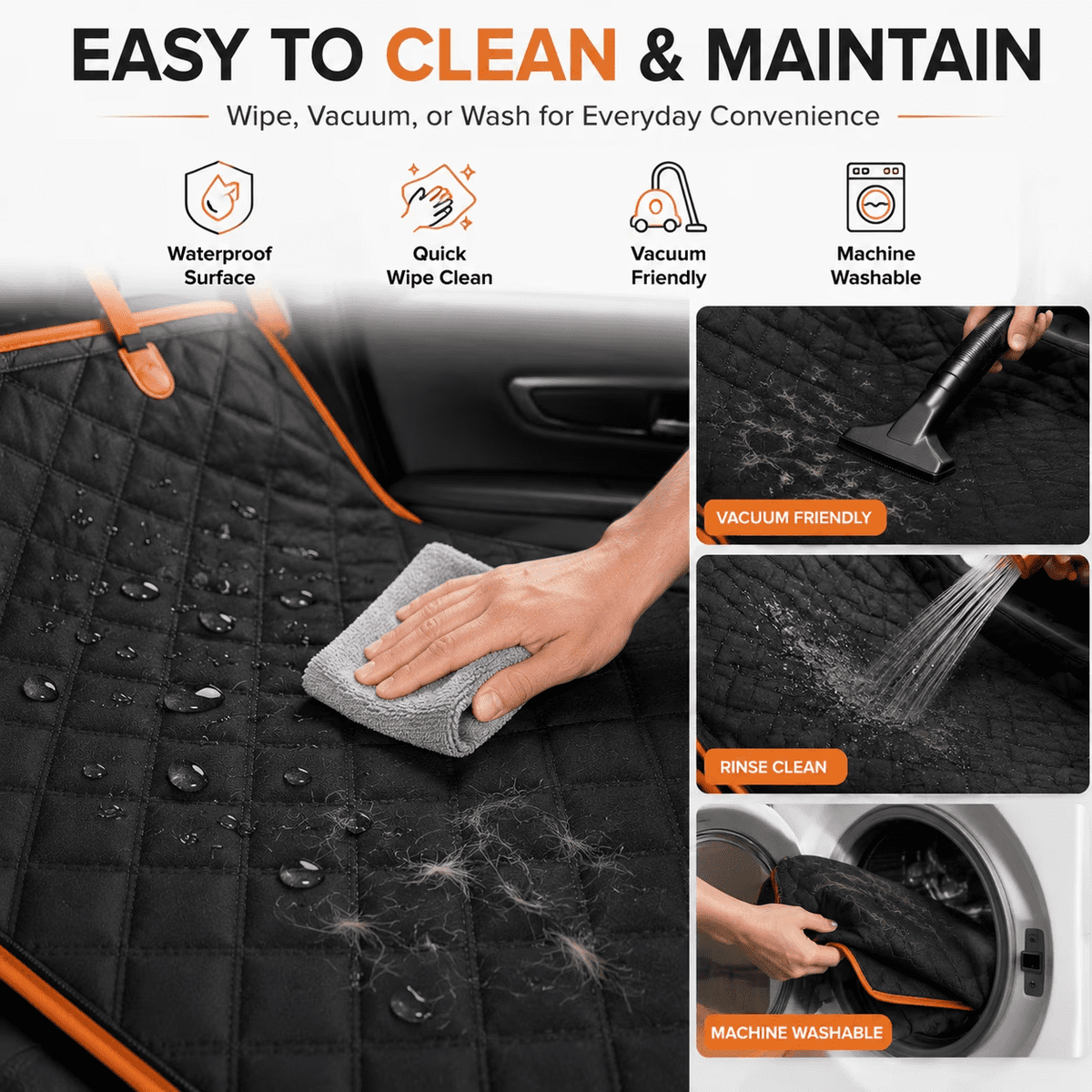 PHANCIR Waterproof Dog Car Seat Cover