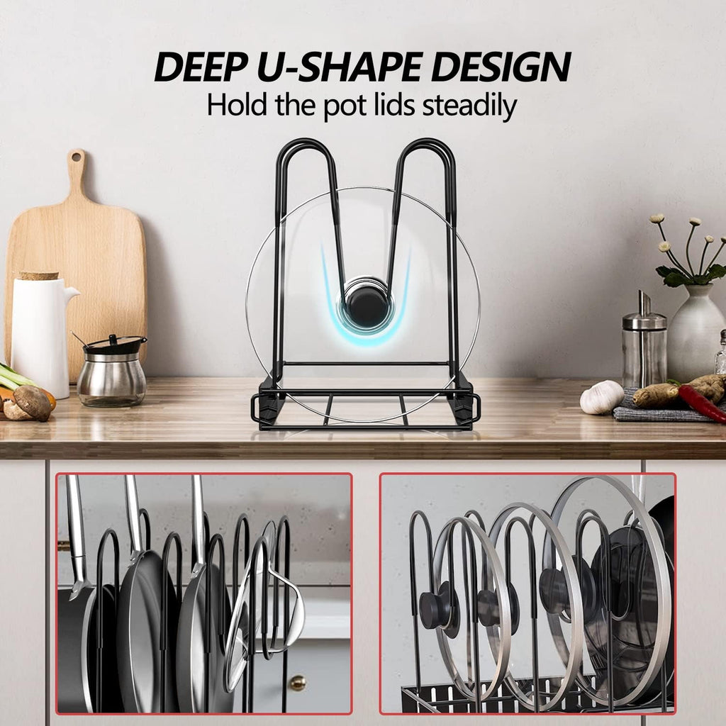 PHANCIR Adjustable 8-Tier Pot & Pan Organizer Rack with Anti-Slip Pads