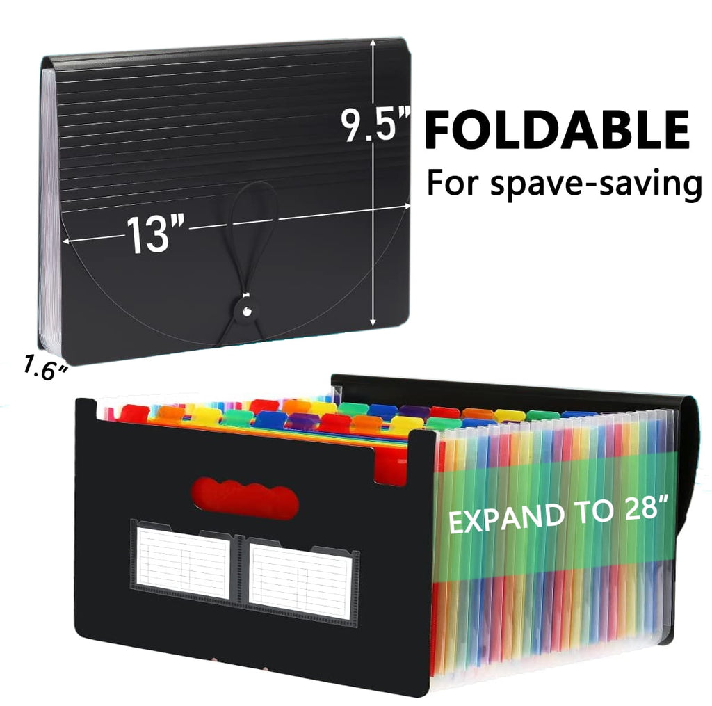PHANCIR 2-Pack 24-Pocket Accordion File Organizer with Labels