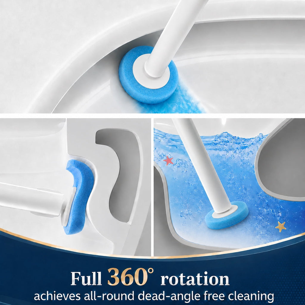 Disposable Toilet Brush and Holder Set with 64 Cleaning Refills