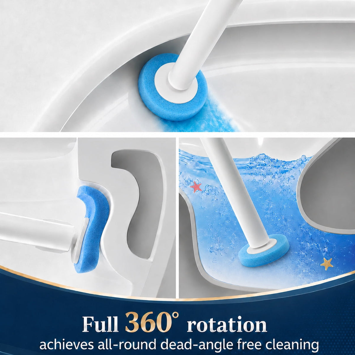 Disposable Toilet Brush and Holder Set with 64 Cleaning Refills