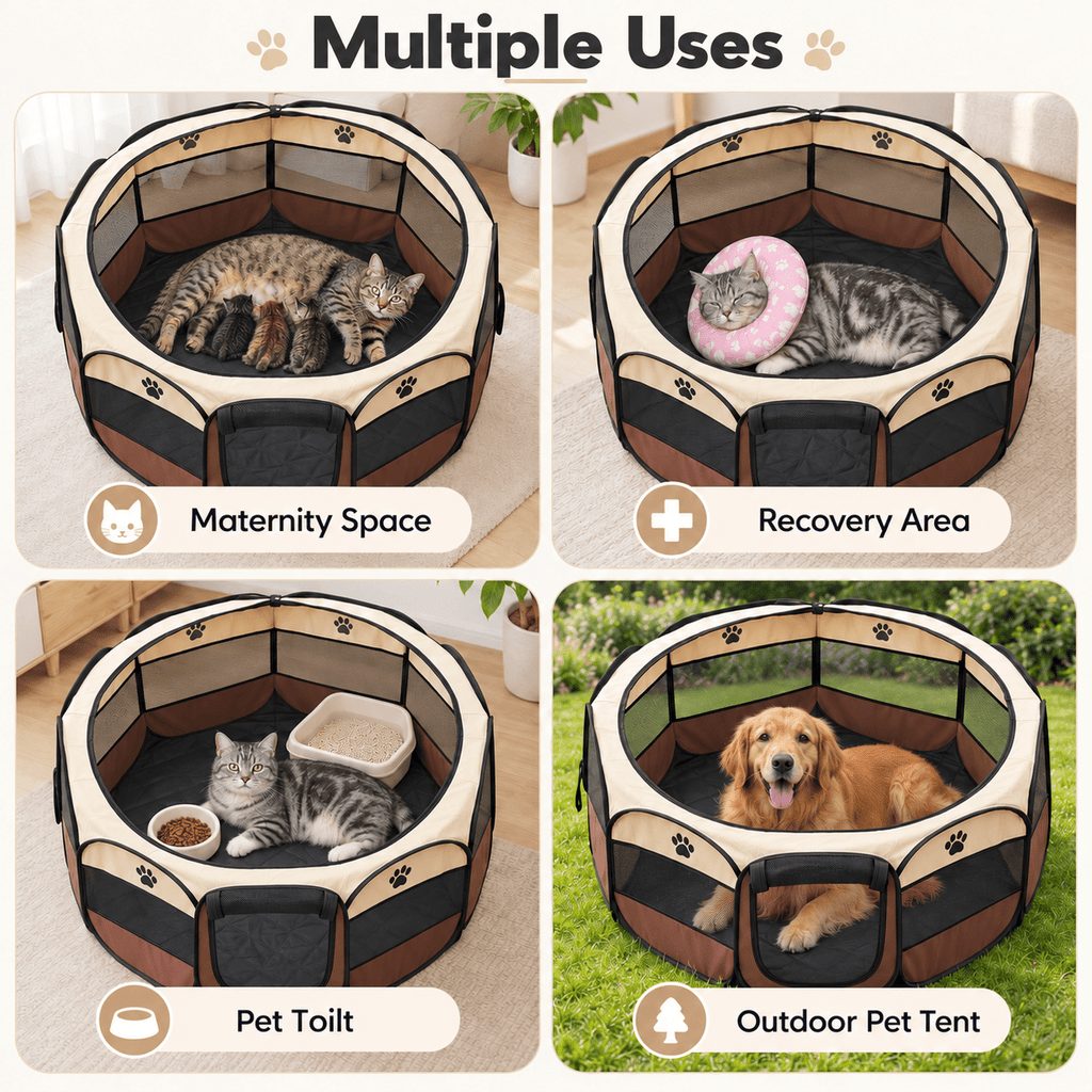 PHANCIR Foldable Octagon Pet Playpen