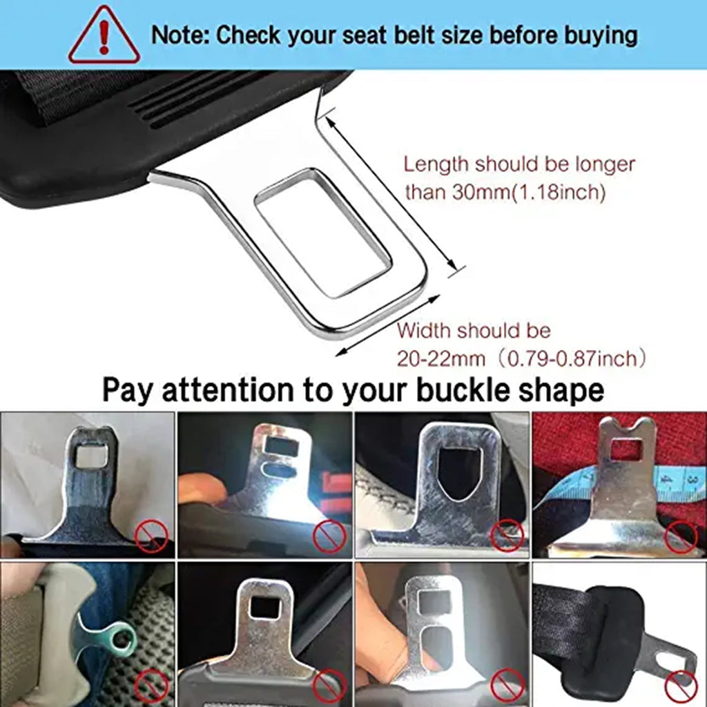 PHANCIR 2-Pack 10.2" Car Seat Belt Extenders, 7/8" Tongue