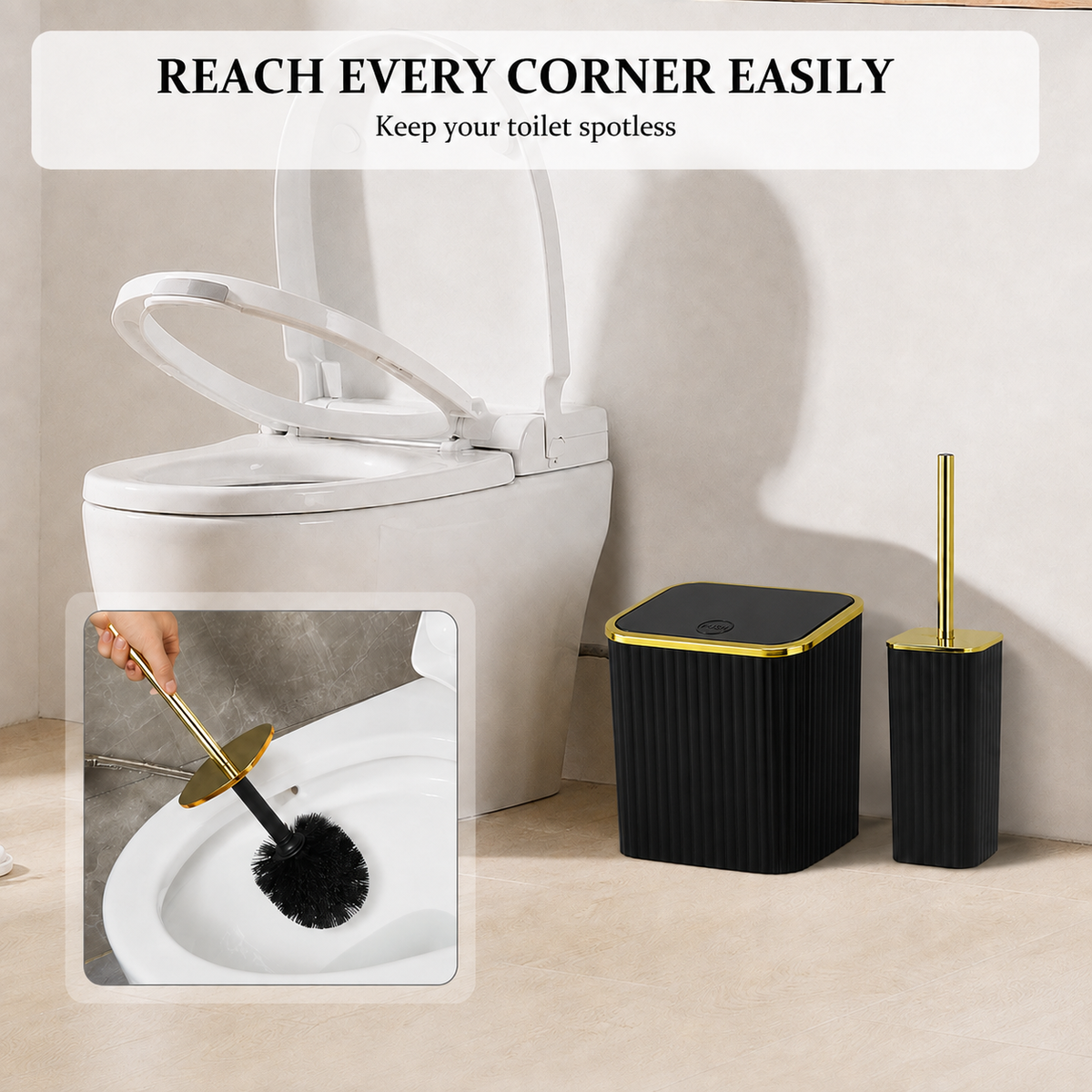 PHANCIR 9PCS Bathroom Set, Bathroom Accessories Set with Toilet Brush