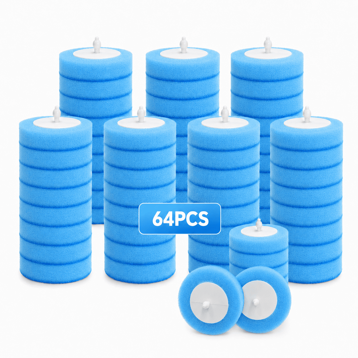 64-Pack Disposable Toilet Brush Refills with Preloaded Cleaner