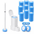 Disposable Toilet Brush and Holder Set with 64 Cleaning Refills
