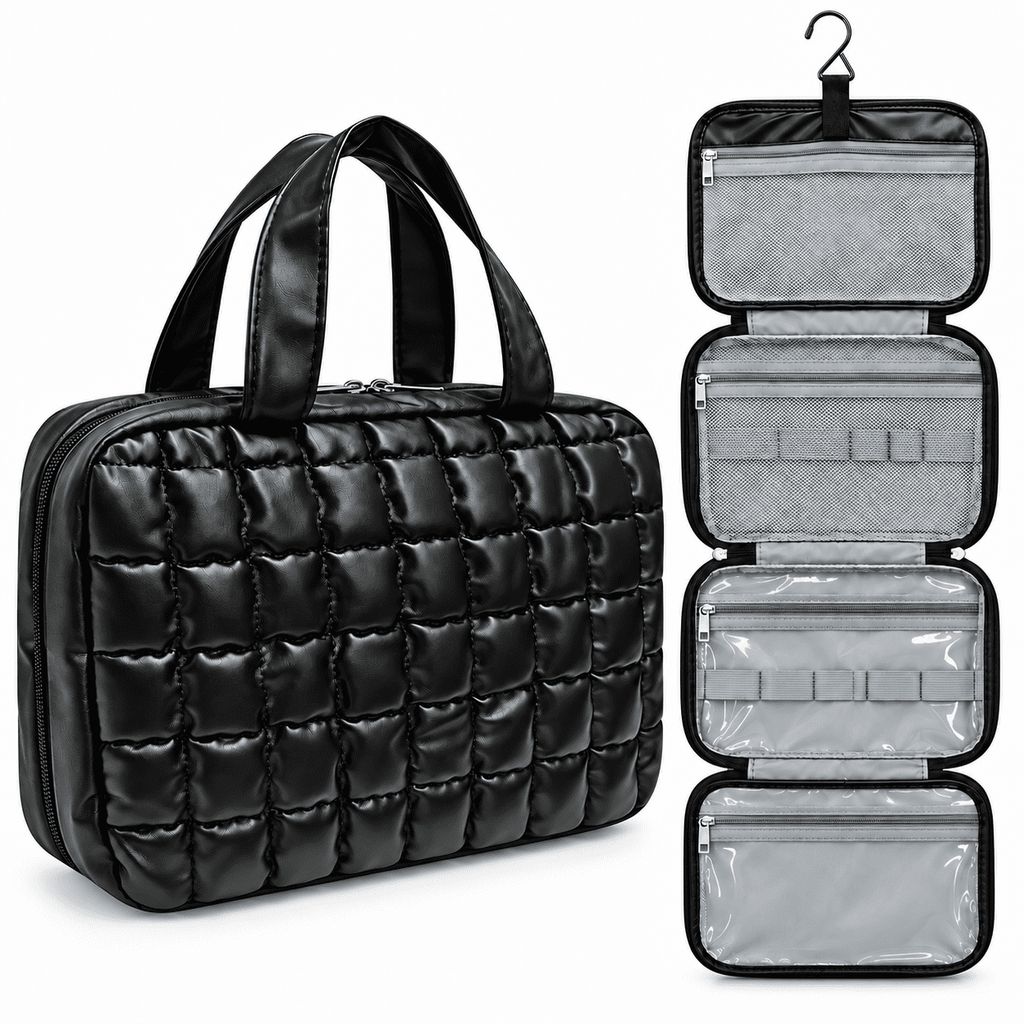 Water-Resistant Hanging Travel Toiletry Bag with Hook