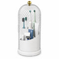 3-Slot Rotating Toothbrush Holder with Cover and Drainage Holes