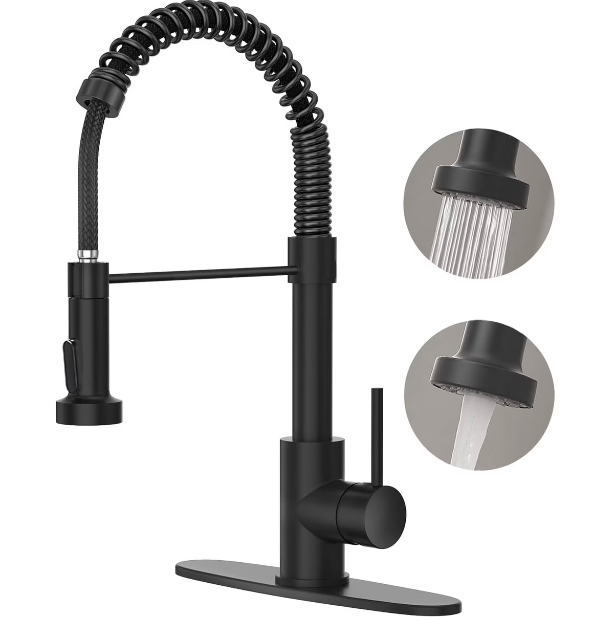 PHANCIR Commercial Spring Kitchen Faucet with Pull Down Sprayer