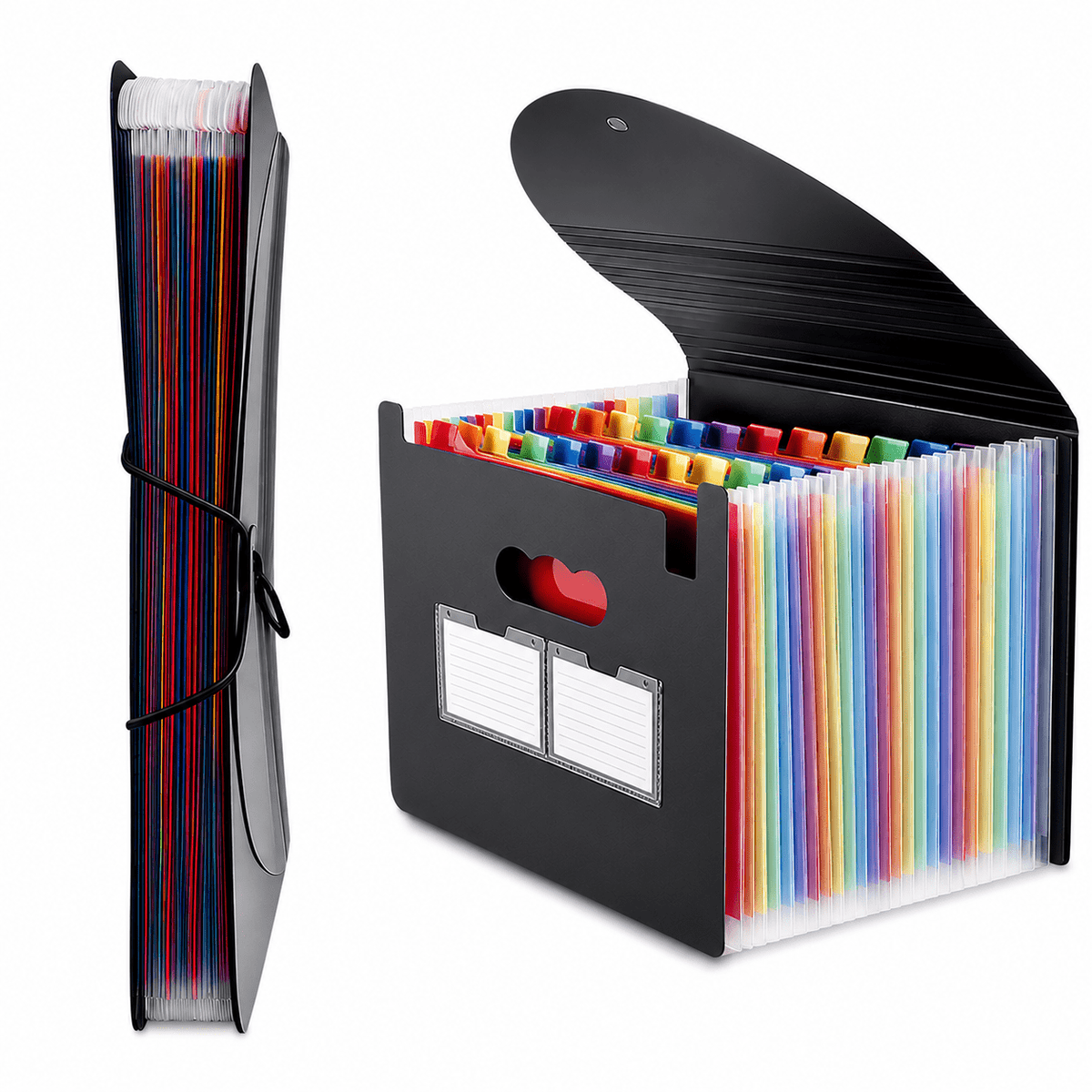 PHANCIR 24-Pocket Accordion File Organizer with Labels, Freestanding