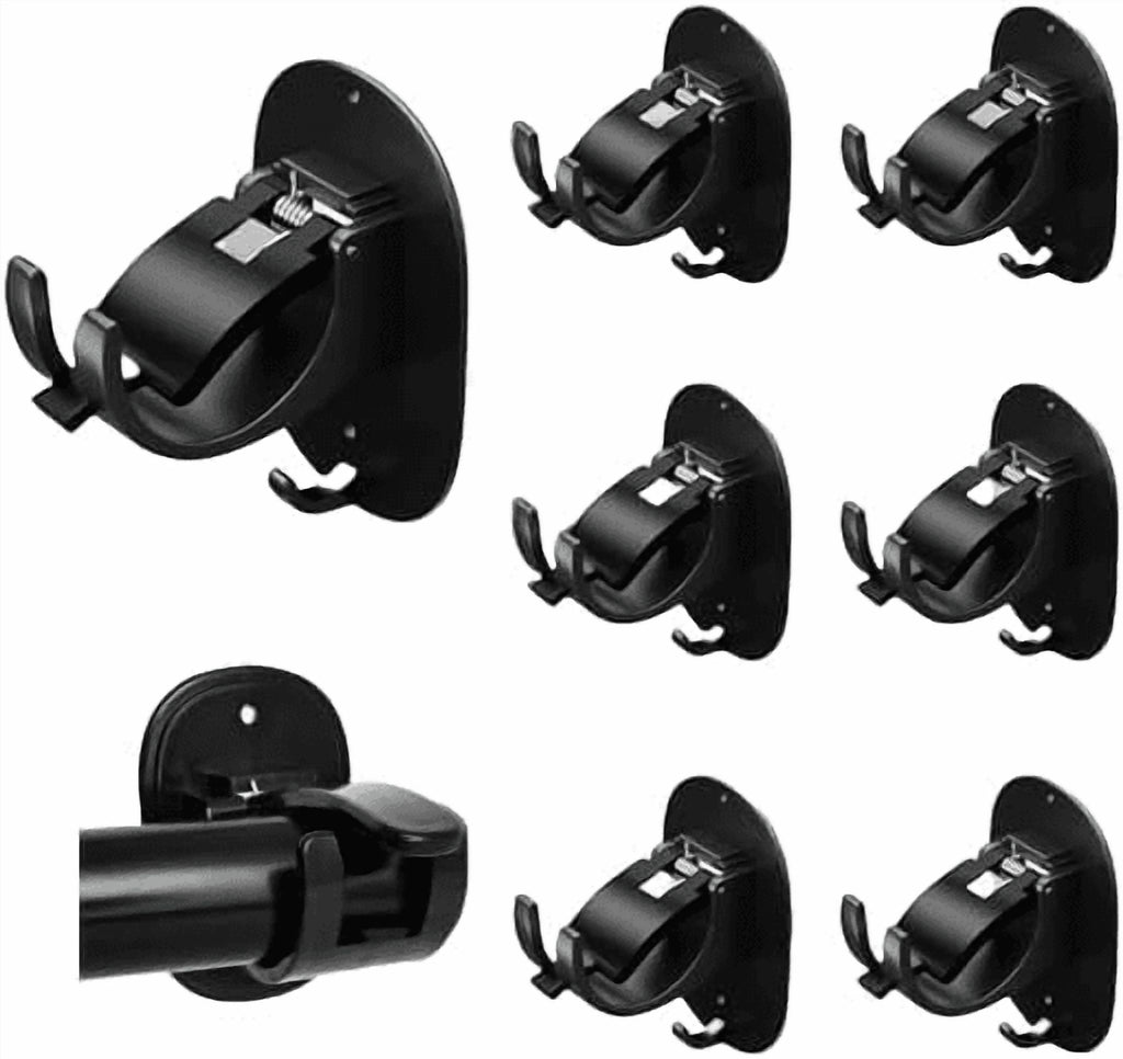 PHANCIR 6-Pack No-Drill Curtain Rod Brackets, Black