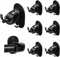 PHANCIR 6-Pack No-Drill Curtain Rod Brackets, Black