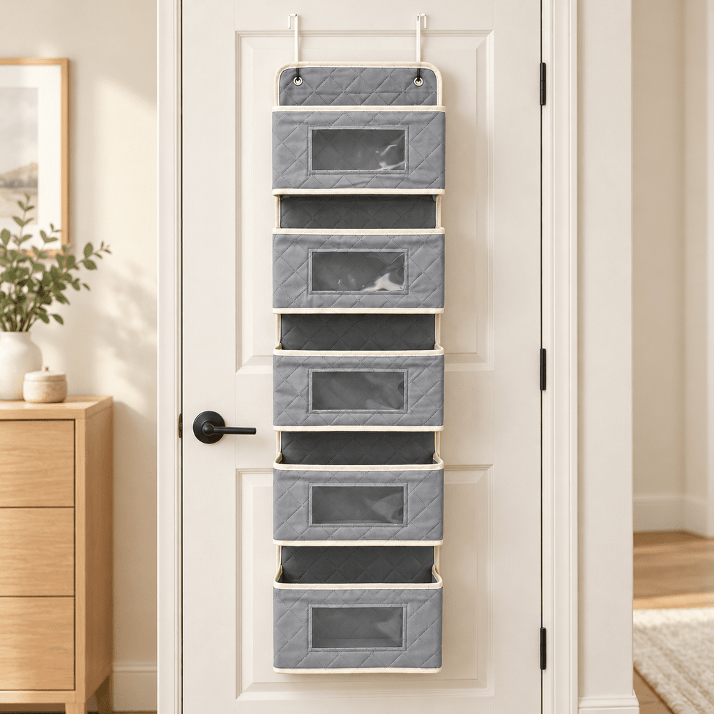 PHANCIR 6-Tier Over-the-Door Organizer, Gray