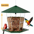 PHANCIR Heavy Duty Hanging Bird Feeder with Latch, 7.8" Tall, Green