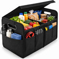 PHANCIR Foldable Car Trunk Organizer with Lid, Black