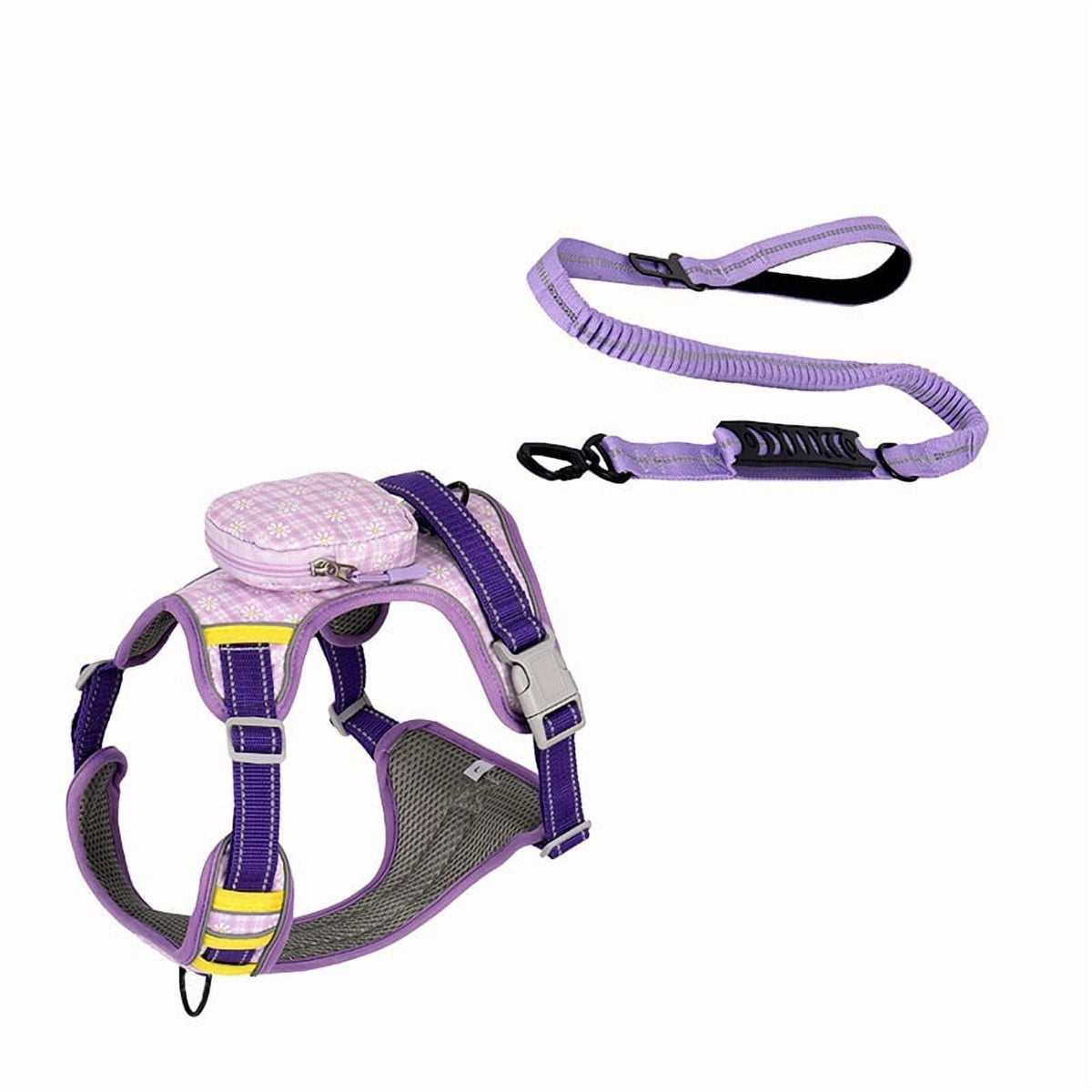 PHANCIR No-Pull Dog Harness and Leash Set with Handle, Purple, Small