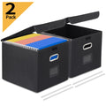 PHANCIR 2-Pack Collapsible File Storage Boxes with Lids