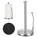 PHANCIR Paper Towel Holder with Spring Arm and Weighted Base, Silver