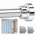 PHANCIR 31-80 Inch No-Drill Shower Curtain Rod with 2 Hooks, Silver