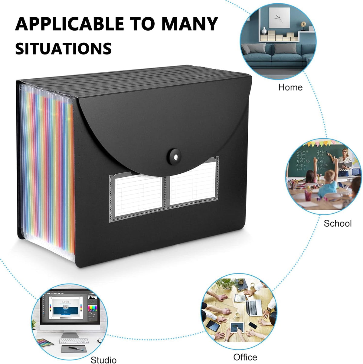 PHANCIR 2-Pack 24-Pocket Accordion File Organizer with Labels