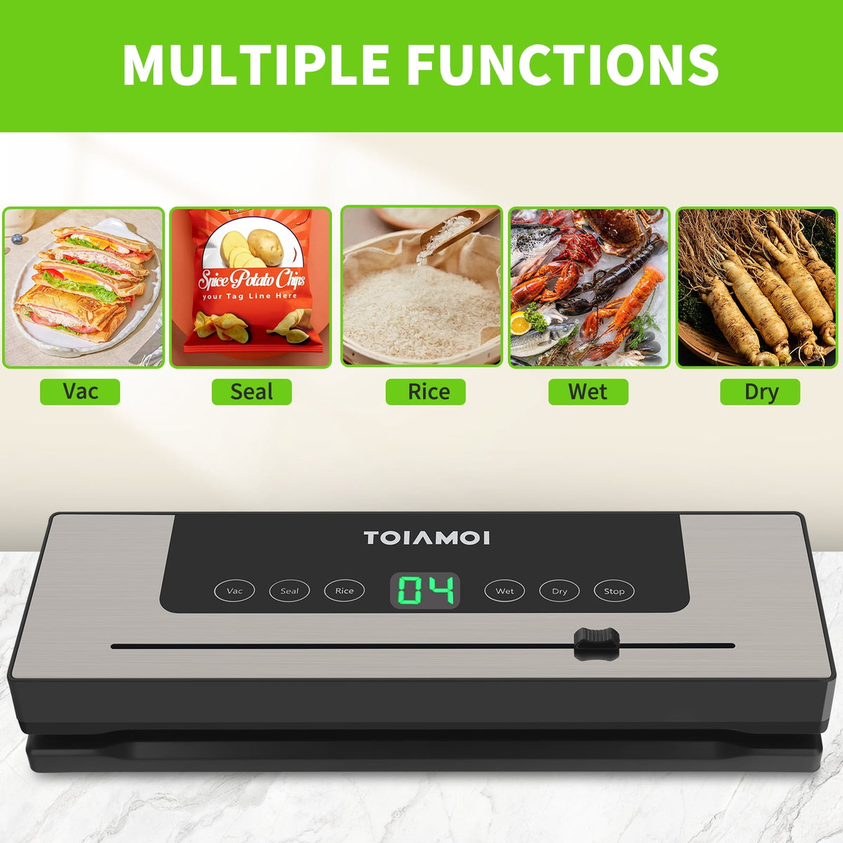Wet and Dry Vacuum Sealer with Built-In Cutter and 10 Bags