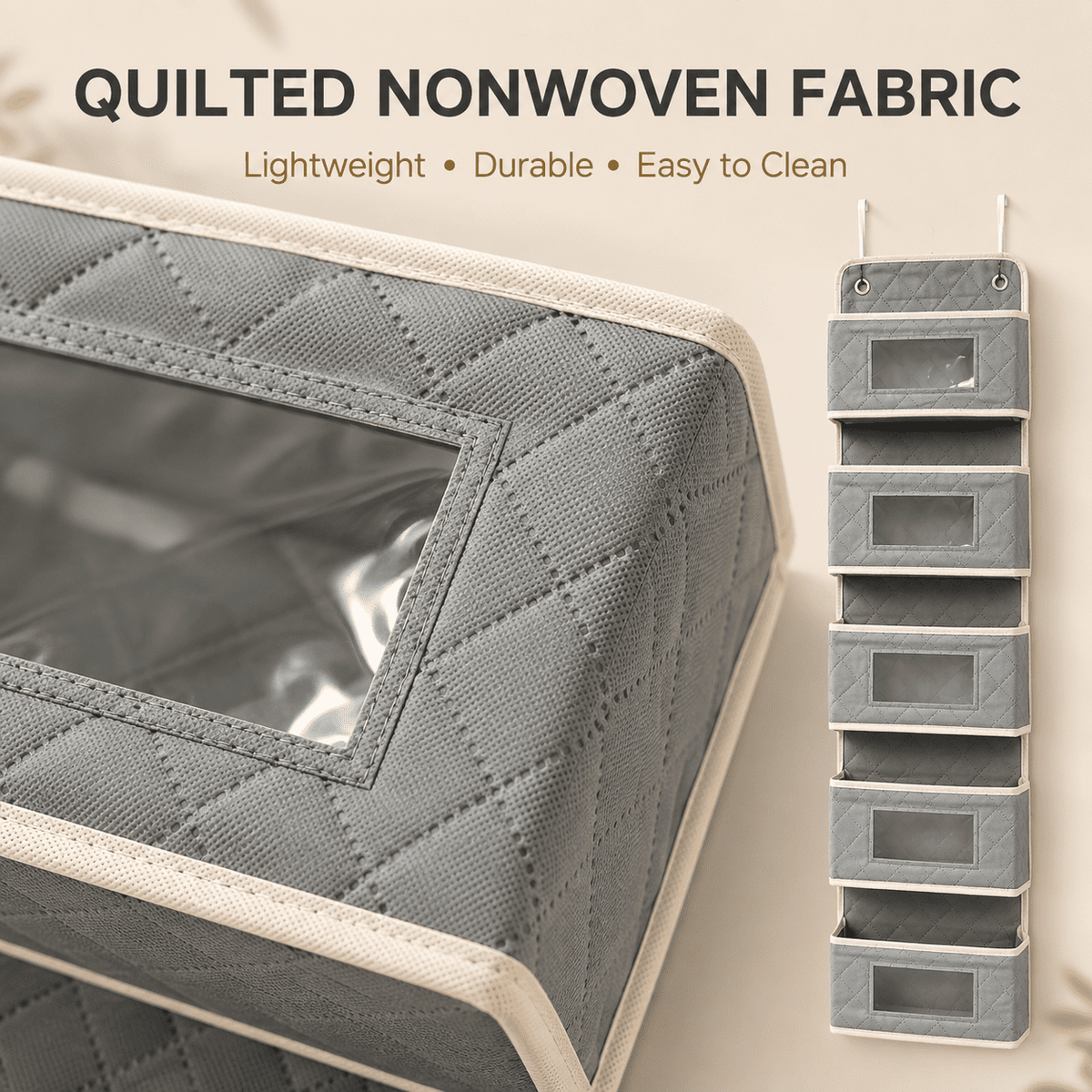 PHANCIR 6-Tier Over-the-Door Organizer, Gray