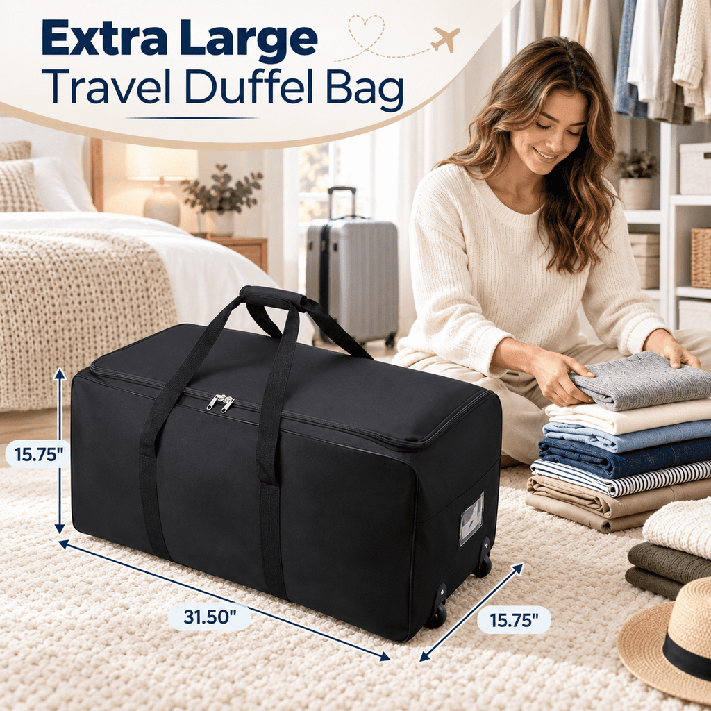 PHANCIR 120L Rolling Moving Bag with 2 Wheels