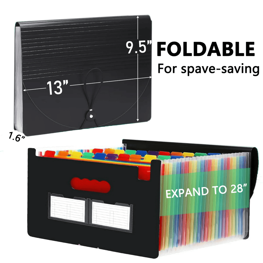 PHANCIR 24-Pocket Accordion File Organizer with Labels, Freestanding