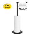 PHANCIR Freestanding Toilet Paper Holder with Storage Shelf, Black