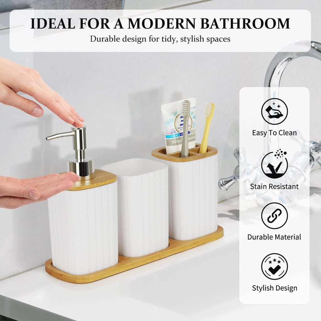 PHANCIR 22-Piece Bathroom Accessories Set with Shower Curtain, White
