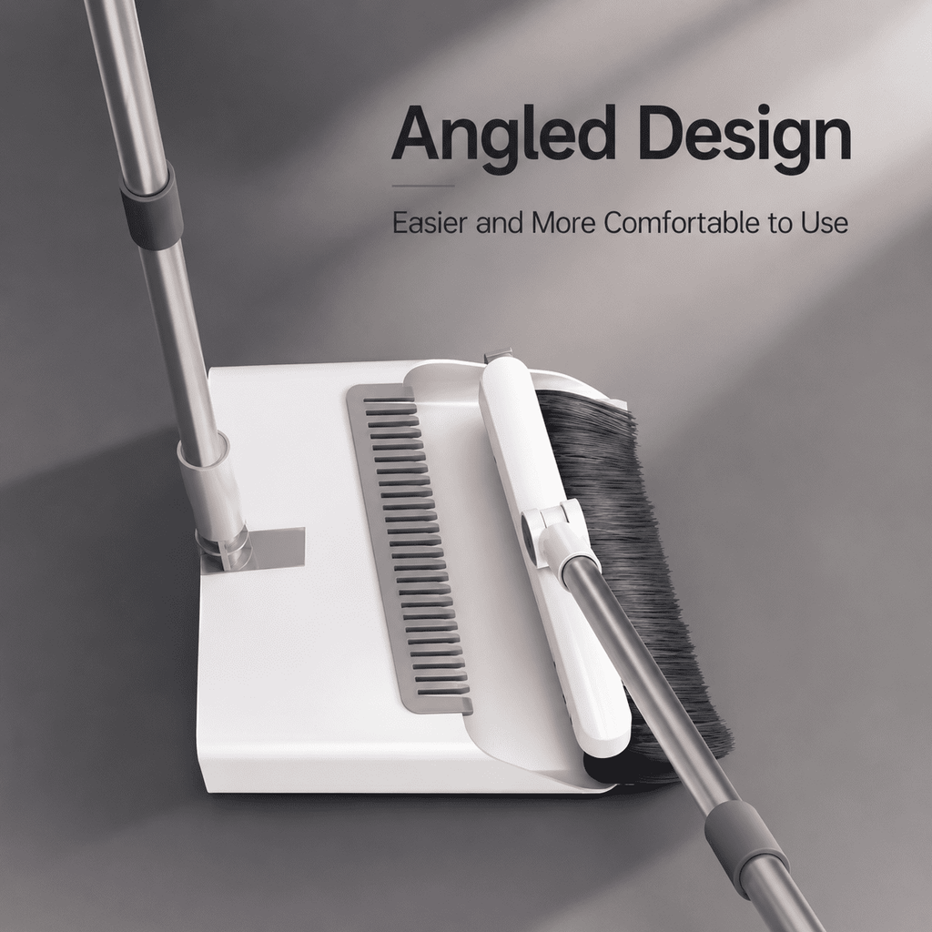 PHANCIR Broom and Dustpan Set with Long Handle