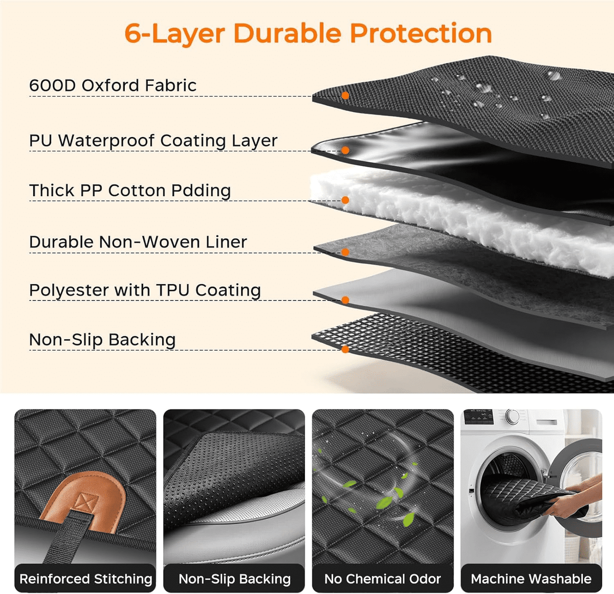 PHANCIR Waterproof Dog Car Seat Cover