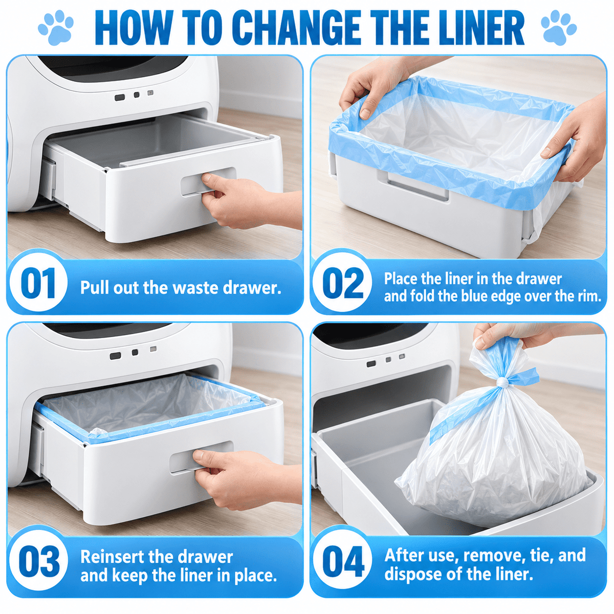PHANCIR Cat Litter Box Liner Bags, 80 Count